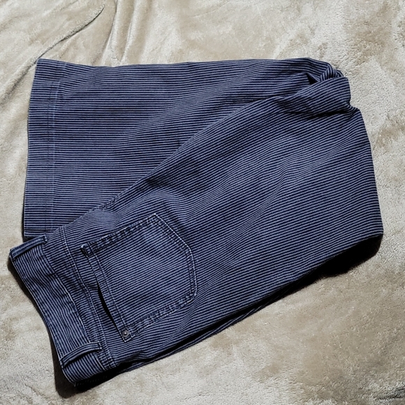 Y2k Banana Republic Wide Leg Striped Jeans Trouser SIZE 12 Black Gray - Picture 1 of 10